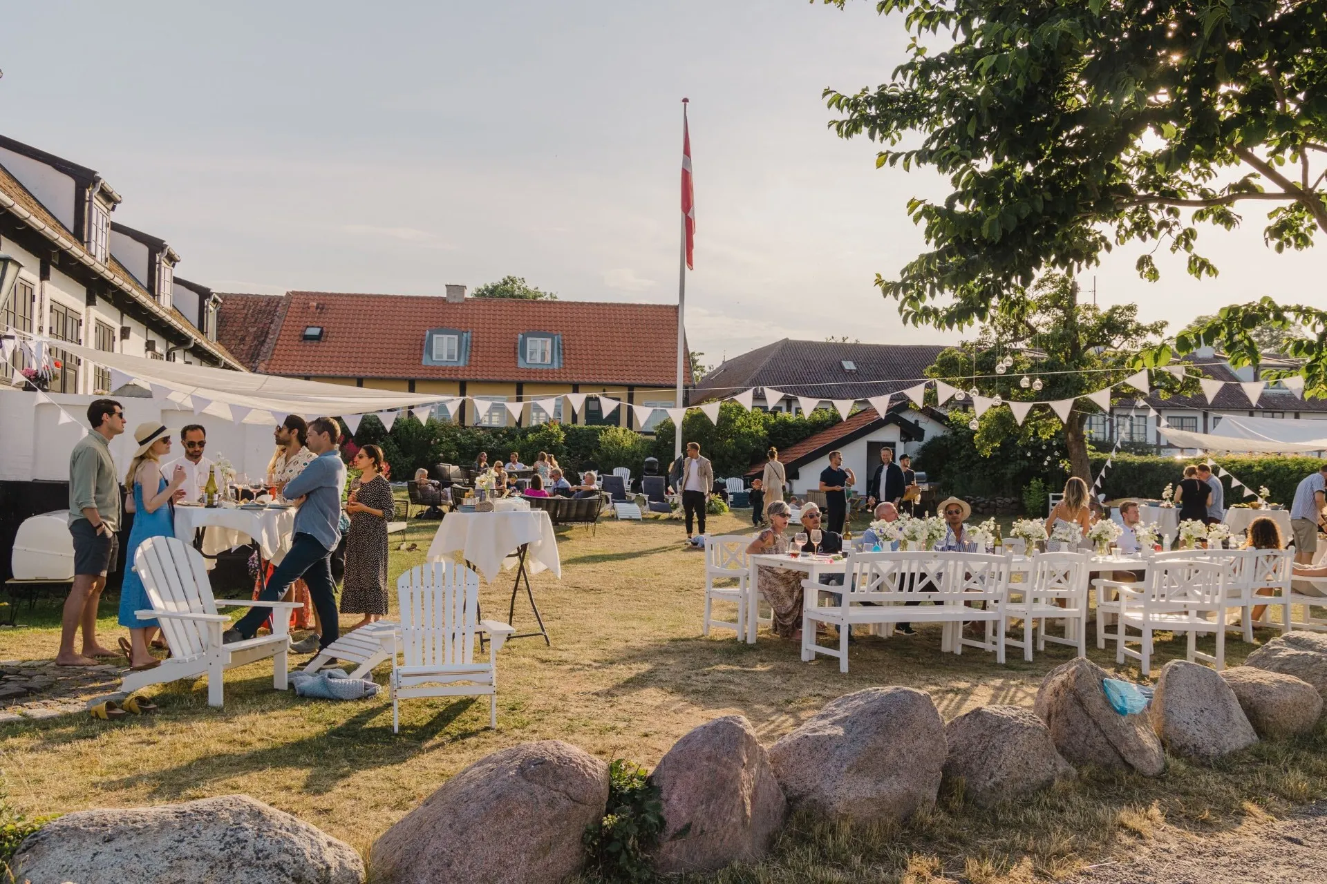Allinge Badehotel garden with sea view Bornholm Denmark